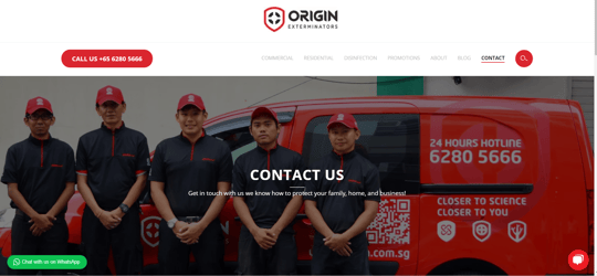 Contact Us Page- ORIGIN