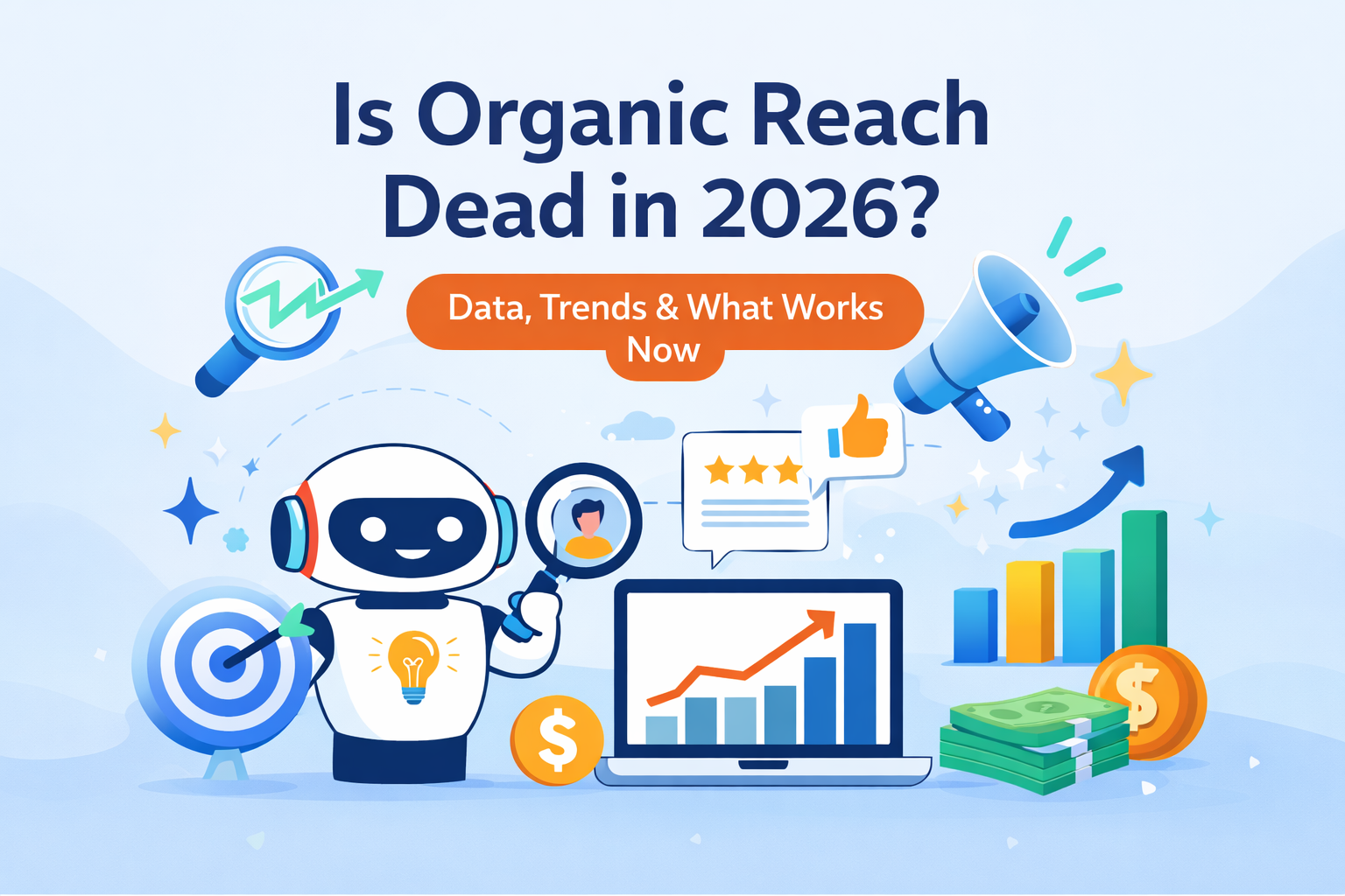 Organic reach in 2026 digital marketing illustration